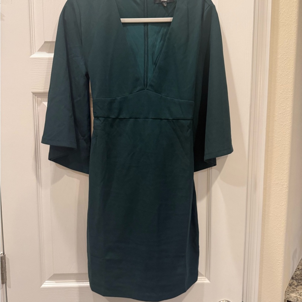 Lulu's Deep Green Short Sleeve Dress